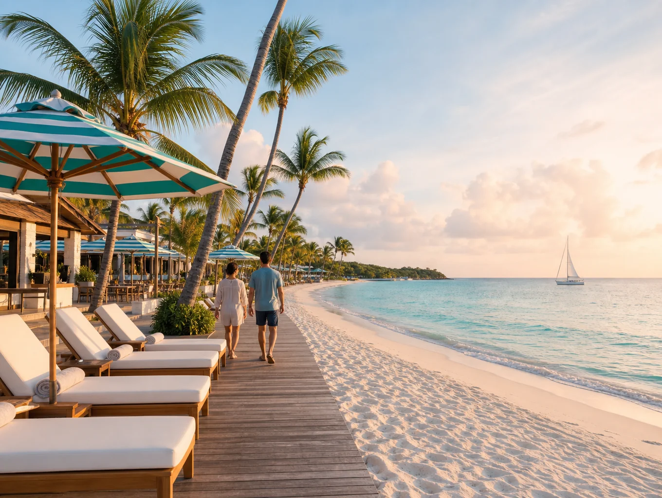 Stunning tropical beach resort with crystal clear water